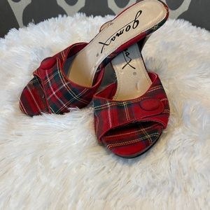 Vintage Gomax plaid Heel Mule size 5.5